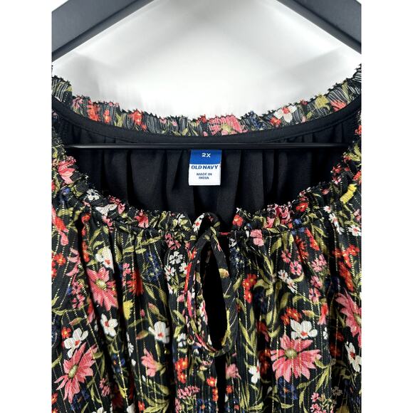 Old Navy Floral and Glitter Long Sleeve Dress Size 2 XL - Picture 2 of 7